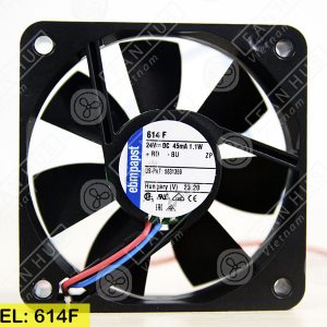 EBMPAPST 614F - Inverter Fan, 24VDC, 60x60x15mm