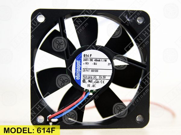 EBMPAPST 614F - Inverter Fan, 24VDC, 60x60x15mm
