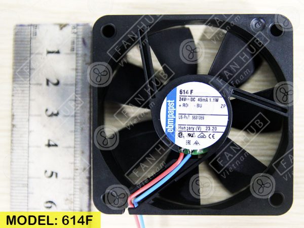 EBMPAPST 614F - Inverter Fan, 24VDC, 60x60x15mm