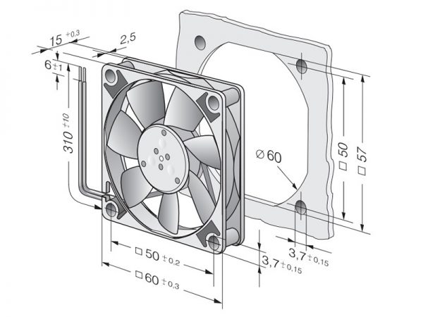 EBMPAPST 614F - Inverter Fan, 24VDC, 60x60x15mm