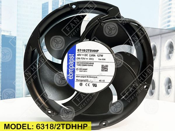 EBMPAPST 6318/2TDHHP - Inverter Fan, 48VDC, 172x51mm