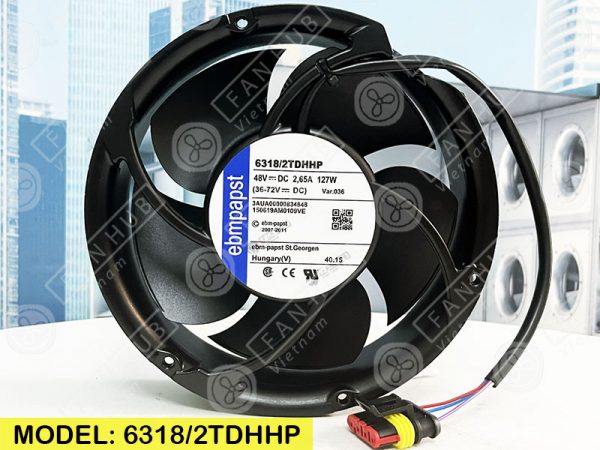 EBMPAPST 6318/2TDHHP - Inverter Fan, 48VDC, 172x51mm