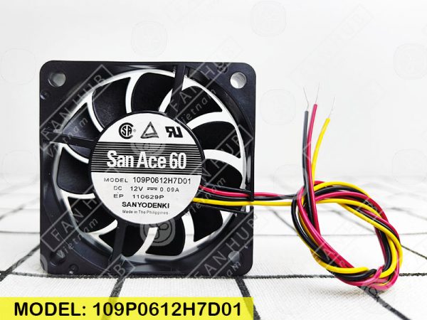 SANYO DENKI 109P0612H7D01 - Inverter Fan, 12VDC, 60x60x15mm