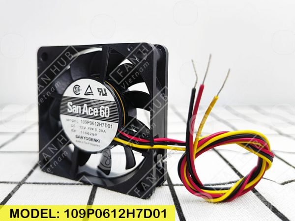 SANYO DENKI 109P0612H7D01 - Inverter Fan, 12VDC, 60x60x15mm