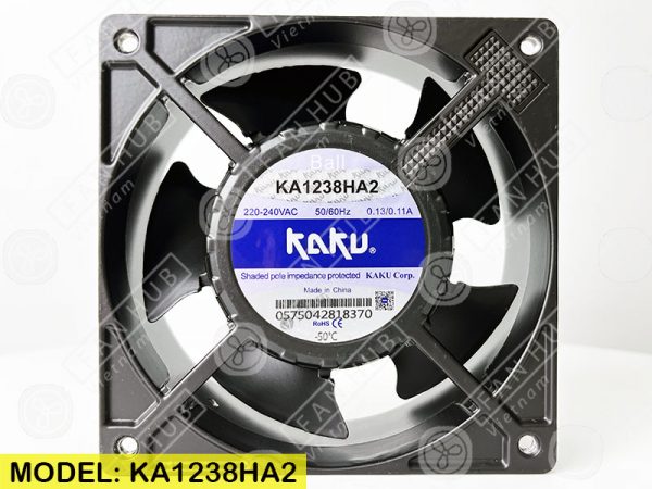 KAKU KA1238HA2 - Cabinet Fan ,220-240VAC, 120x120x38mm