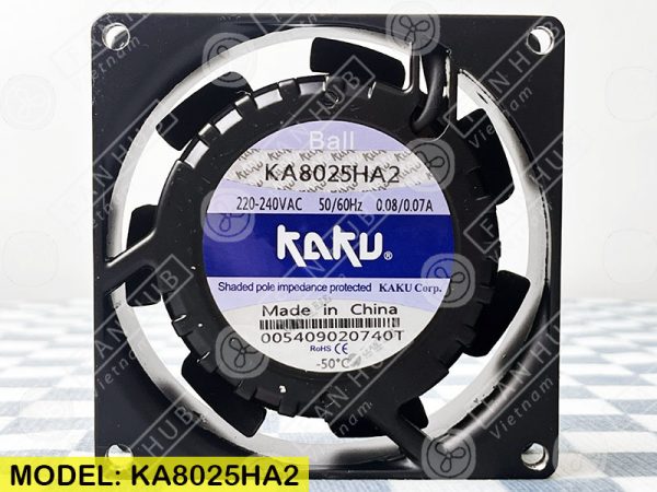 KAKU KA8025HA2 - AC Axial fan, 220-240VAC, 80x80x25mm