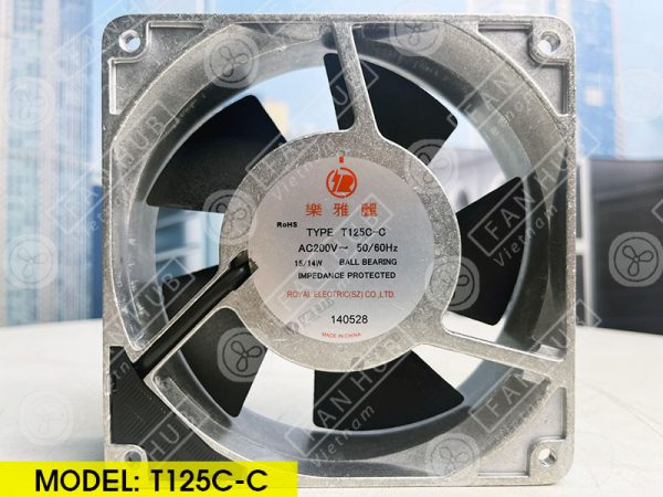 ROYAL FAN T125C-C - Cabinet Fan, 200VAC, 120x120x38mm