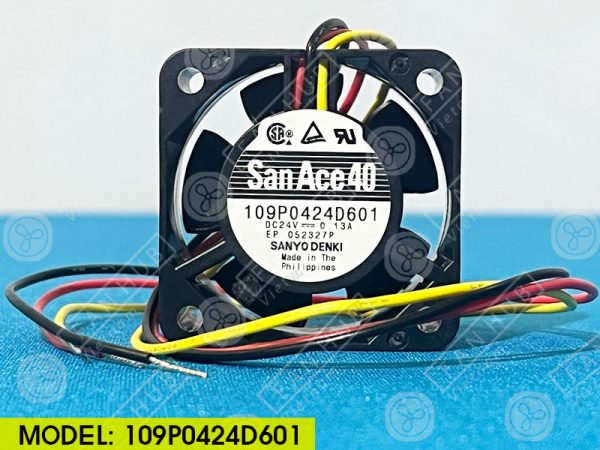 Sanyo Denki 109P0424D601 - Inverter Fan, 24VDC, 40x40x20mm