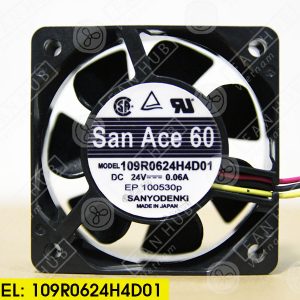 Sanyo Denki 109R0624H4D01 - Inverter Fan, 24VDC, 60x60x25mm