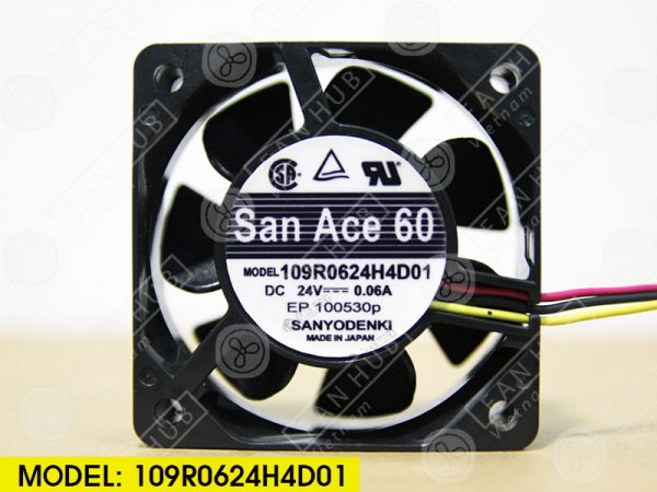 Sanyo Denki 109R0624H4D01 - Inverter Fan, 24VDC, 60x60x25mm