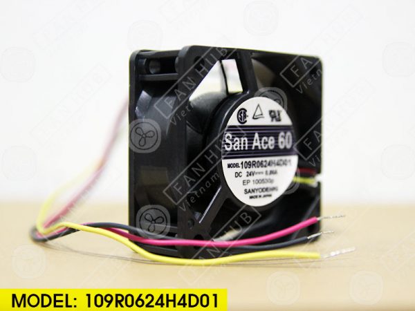 Sanyo Denki 109R0624H4D01 - Inverter Fan, 24VDC, 60x60x25mm
