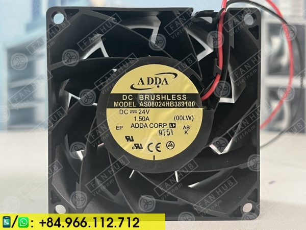 ADDA AS08024HB389100 - Inverter Fan, 24VDC, 80x80x38mm
