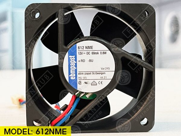 EBMPAPST 612NME - Inverter Fan, 12VDC, 60x60x25mm