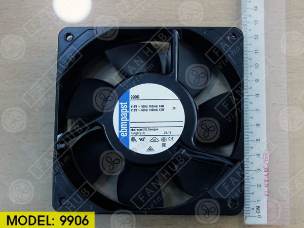 EBMPAPST 9906 - Fan For Cabinet, 115VAC, 120x120x25mm