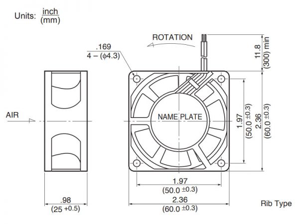 NMB 2410ML-05W-B50 - Inverter Fan, 24VDC, 60x60x25mm