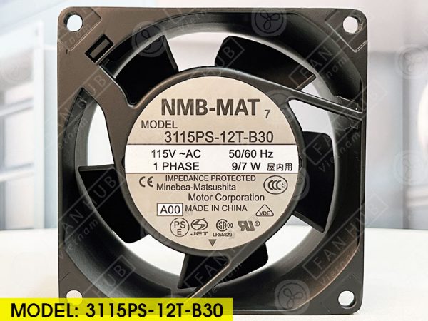 NMB 3115PS-12T-B30 - Cabinet Fan, 115VAC, 80x80x38mm