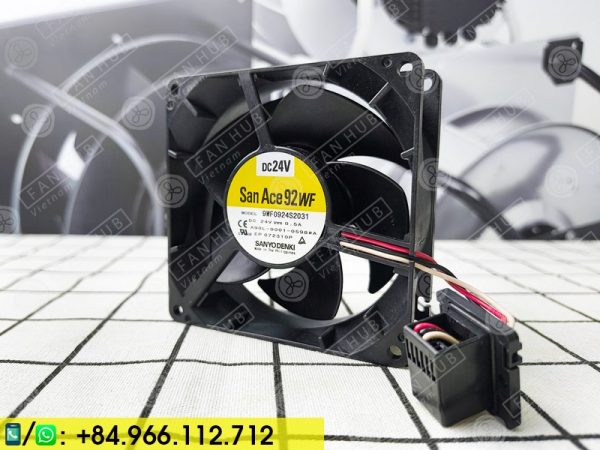 Sanyo Denki 9WF0924S2031(A90L-0001-0598#A) - Inverter Fan, 24VDC, 92x92x32mm