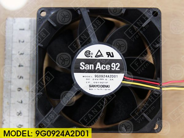 Sanyo Denki 9G0924A2D01 - Inverter Fan, 24VDC, 92x92x32mm