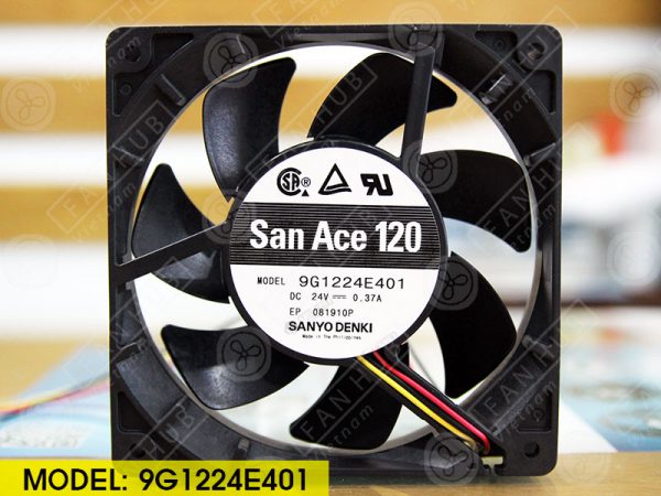 Sanyo Denki 9G1224E401 - Inverter Fan, 24VDC, 120x120x25mm