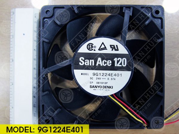 Sanyo Denki 9G1224E401 - Inverter Fan, 24VDC, 120x120x25mm