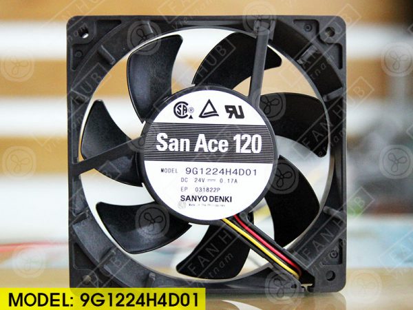 Sanyo Denki 9G1224H4D01 - Inverter Fan, 24VDC, 120x120x25mm