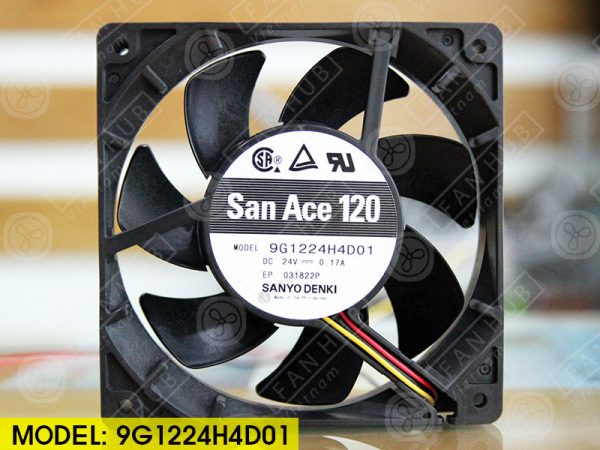 Sanyo Denki 9G1224H4D01 - Inverter Fan, 24VDC, 120x120x25mm