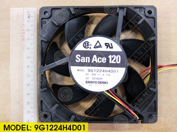 Sanyo Denki 9G1224H4D01 - Inverter Fan, 24VDC, 120x120x25mm