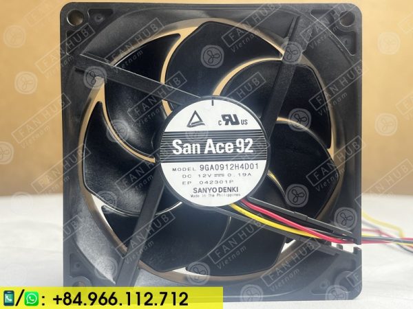 SANYO DENKI 9GA0912H4D01 - Inverter Fan, 12VDC, 92x92x25mm