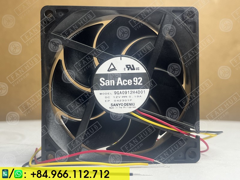 SANYO DENKI 9GA0912H4D01 - Inverter Fan, 12VDC, 92x92x25mm