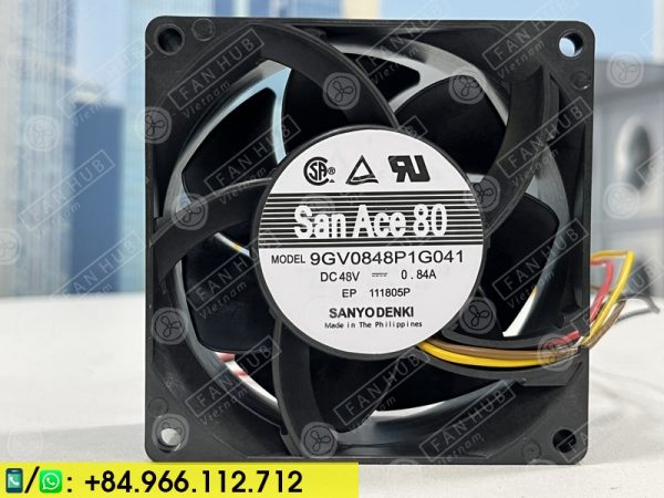 SANYO DENKI 9GV0848P1G041 - Inverter Fan, 48VDC, 80x80x38mm