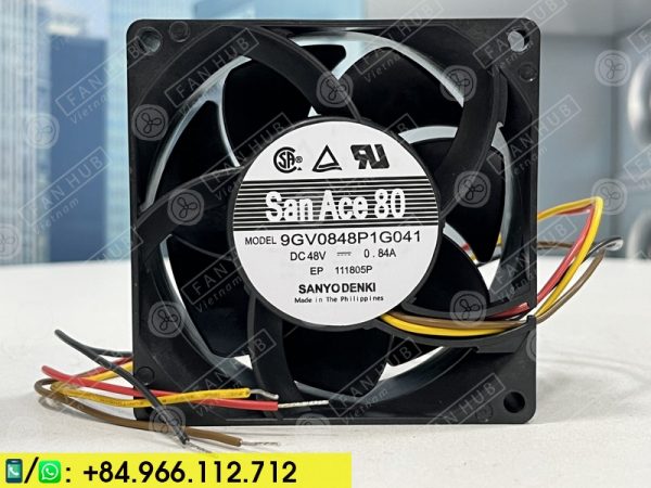 SANYO DENKI 9GV0848P1G041 - Inverter Fan, 48VDC, 80x80x38mm