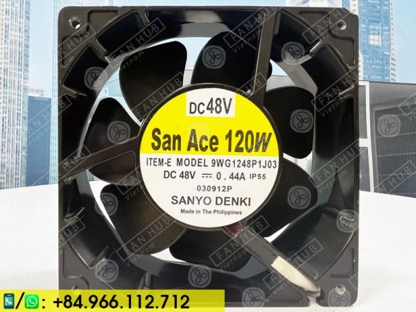 SANYO DENKI 9WG1248P1J03 - Inverter Fan, 48VDC, 120x120x38mm