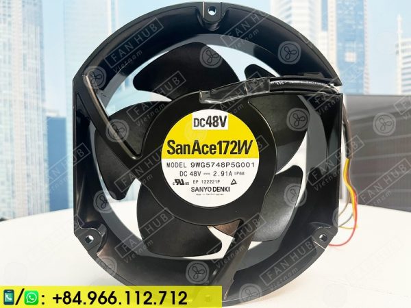 SANYO DENKI 9WG5748P5G001 - Inverter Fan, 48VDC, 172x150x51mm