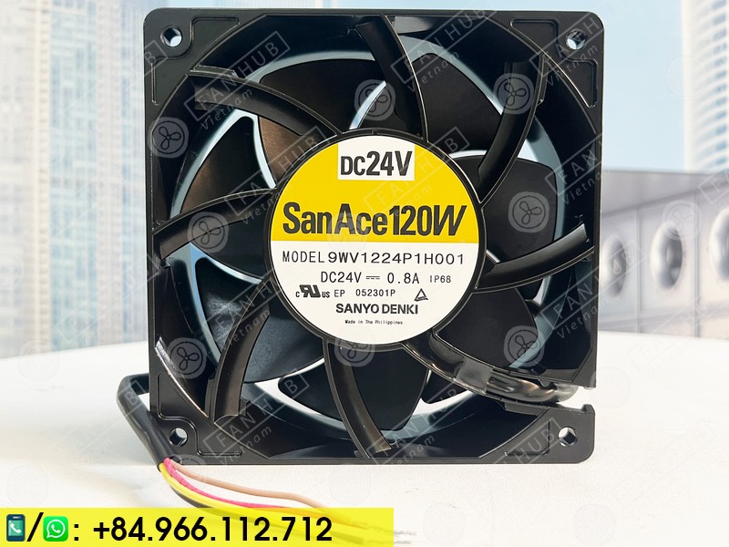 Sanyo Denki 9WV1224P1H001 - Inverter Fan, 24VDC, 120x120x38mm