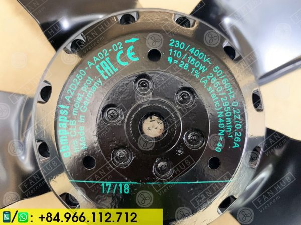 EBMPAPST A2D250-AA02-02 - AC Axial Fan, 230/400VAC, 250mm
