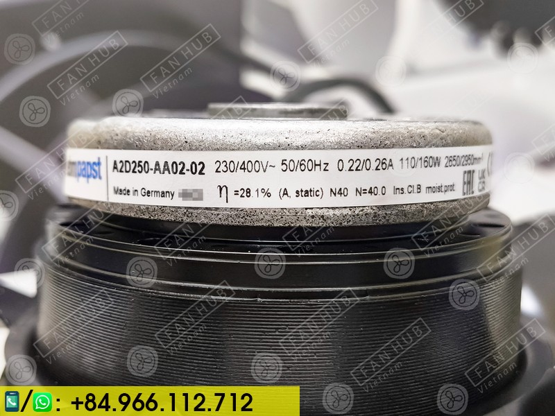 EBMPAPST A2D250-AA02-02 - AC Axial Fan, 230/400VAC, 250mm