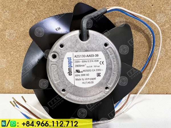 EBMPAPST A2S130-AA03-39 - AC Axial Fan, 230VAC, 130mm