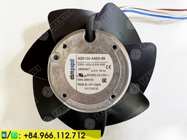 EBMPAPST A2S130-AA03-39 - AC Axial Fan, 230VAC, 130mm