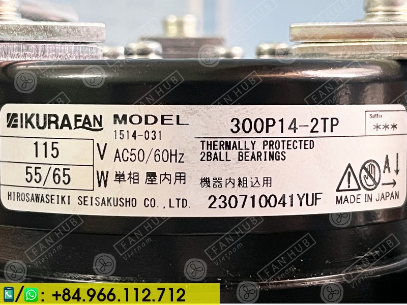 IKURA 300P14-2TP - Cabinet Fan, 115VAC, 300mm