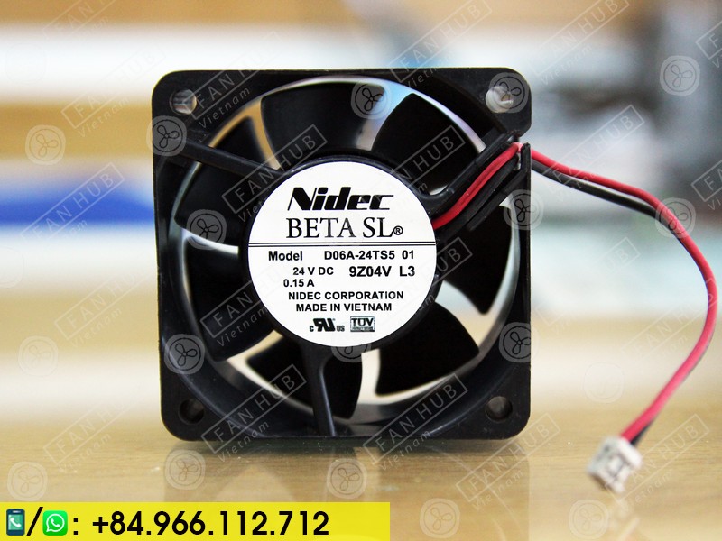 NIDEC D06A-24TS5 01 - Inverter Fan, 24VDC, 60x60x25mm