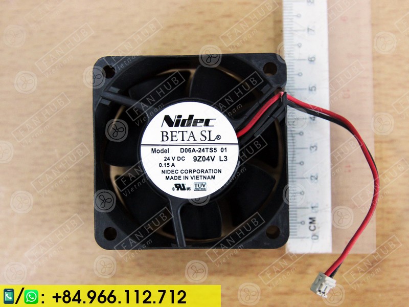NIDEC D06A-24TS5 01 - Inverter Fan, 24VDC, 60x60x25mm