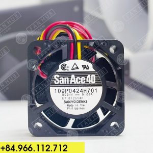 Sanyo Denki 109P0424H701 - Inverter Fan, 24VDC, 40x40x15mm