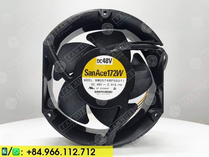 SANYO DENKI 9WG5748P5G011 - Inverter Fan, 48VDC, 172x150x51mm