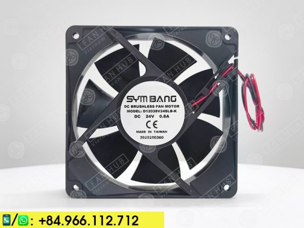 SYMBANG D12038V24SLB-K - Inverter Fan, 24VDC, 120x120x38mm