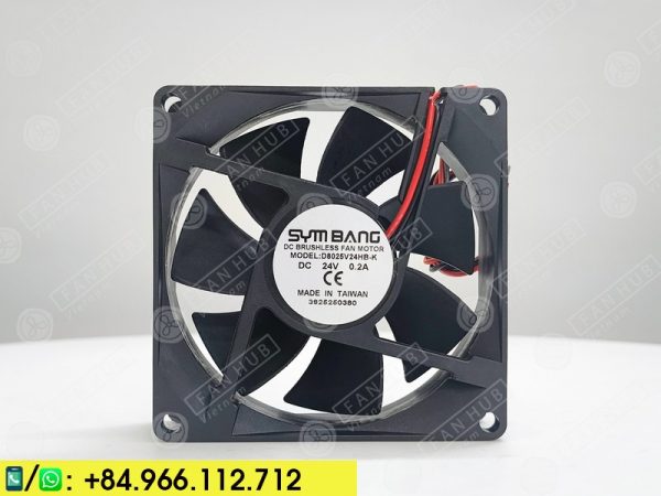 SYMBANG D8025V24HB-K - Inverter Fan, 24VDC, 80x80x25mm