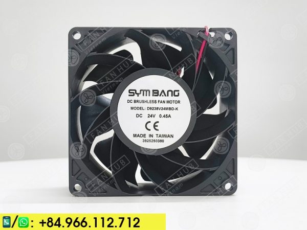 SYMBANG D9238V24MBD-K - Inverter Fan, 24VDC, 92x92x38mm