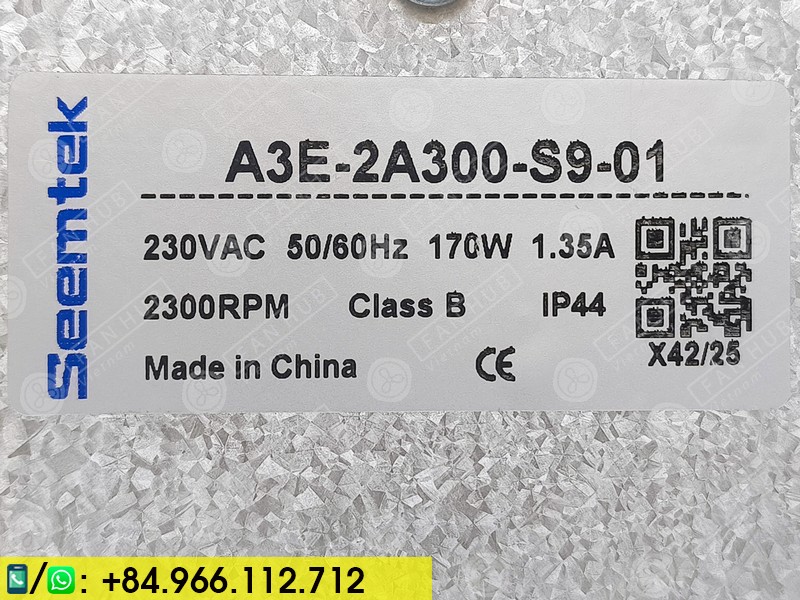 SEEMTEK A3E-2A300-S9-01 - EC Axial Fan, 230VAC, 300mm