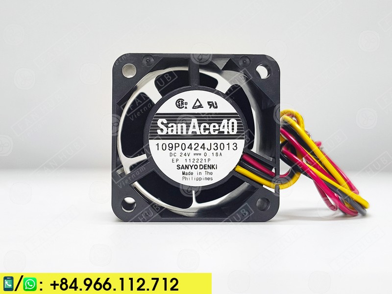 Sanyo Denki 109P0424J3013 - Inverter Fan, 24VDC, 40x40x28mm