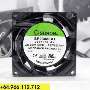 SUNON SF23080AT-2082HBL.GN - FAN FOR CABINET, 220-240VAC, 80x80x25mm