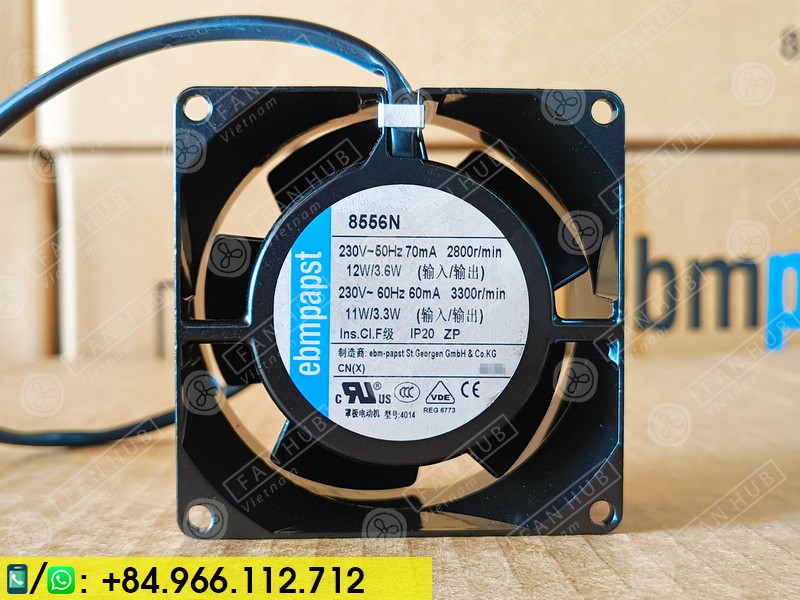 EBMPAPST 8556N - Inverter Fan, 230VAC, 80x80x38mm